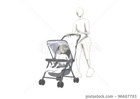Mother pushing a stroller 03 Mother pushing a stroller 03 96687783