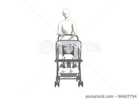 Mother pushing stroller 04 96687784