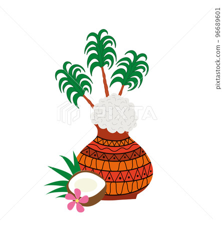 illustration of Happy Pongal greeting background 96689601