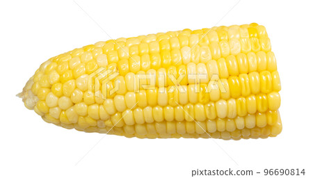 Boiled corn close-up isolated on white background. (clipping path) 96690814