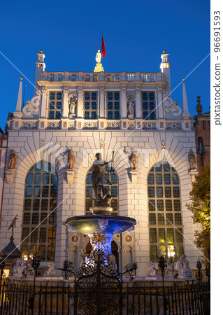 Neptune Fountain And Artus Court In Gdansk 96691593