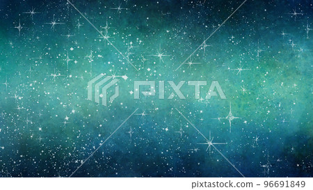 Hand painted watercolor starry sky, glitter background 96691849
