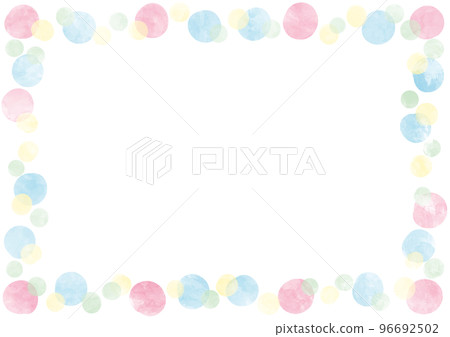水彩風格可愛圓點矩形框素材 96692502