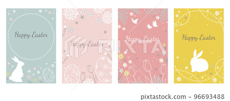 Easter greeting card set 96693488