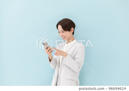 商務智能手機女人藍背 96694624