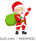 Cartoon santa claus carrying a bag 96694842