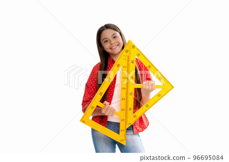 back to school. algebra and geometry. kid study math. measure the size. back to school. algebra and geometry. kid study math. measure the size. 96695084