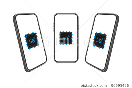 5G eSIM Embedded SIM card icon symbol concept. New chip mobile cellular communication technology. Smartphone icon. Vector stock illustration. 96695436