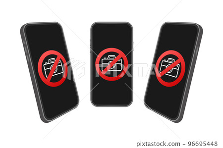 No photo, great design for any purposes. Camera icon. Warning icon. Vector illustration. 96695448