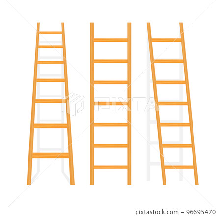 Wooden Stairs. Step ladder. Household tools. Vector stock illustration. 96695470
