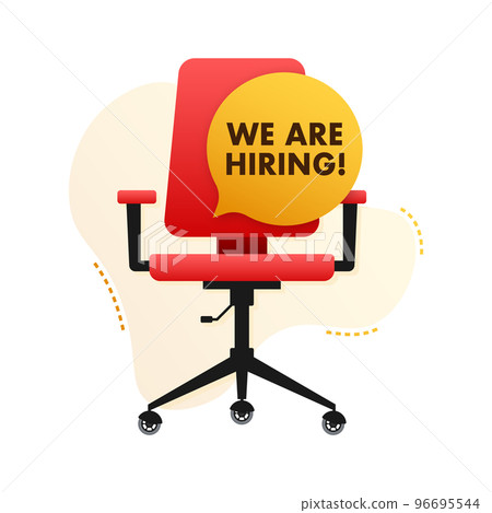 We are hiring label. Join Our Team. Office Chair, Vacant. Vector stock illustration. We are hiring label. Join Our Team. Office Chair, Vacant. Vector stock illustration. 96695544