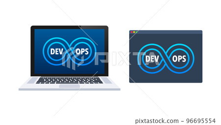 Devops software development methodology. Dev Ops Software. Vector stock illustration. Devops software development methodology. Dev Ops Software. Vector stock illustration. 96695554