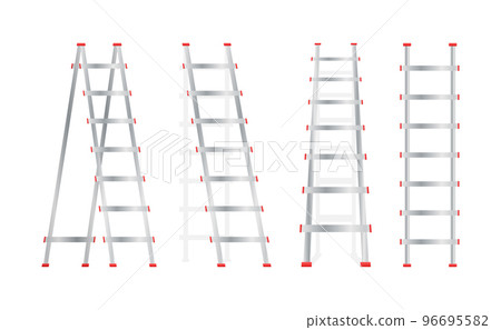 Wooden Stairs. Step ladder. Household tools. Vector stock illustration. 96695582