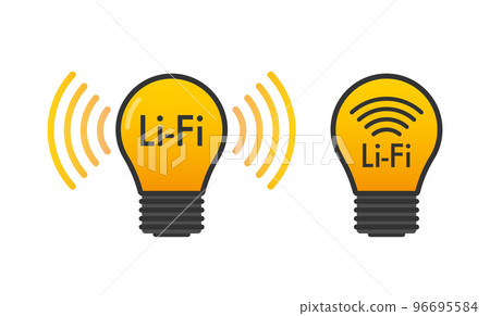 Li-fi wireless. Light Fidelity. Internet and networking. Vector stock illustration. 96695584