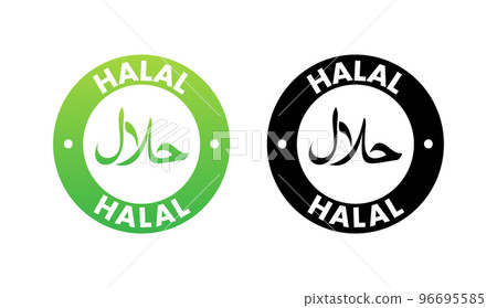 Halal food sign, label. Vector stock illustration 96695585