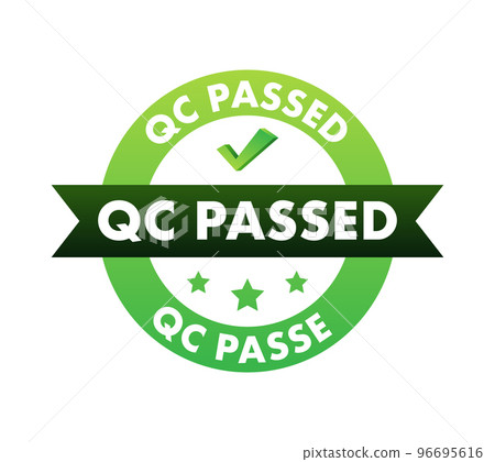 QC passed, pass quality sign, label. Vector stock illustration 96695616