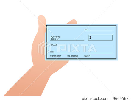 Blank Check. Financial Payment. Chequebook template. Vector stock illustration. 96695683