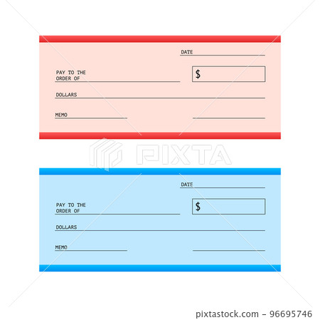 Blank Check. Financial Payment. Chequebook template. Vector stock illustration. Blank Check. Financial Payment. Chequebook template. Vector stock illustration. 96695746