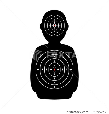 Target shoot. Silhouette of human, man. Vector stock illustration. 96695747