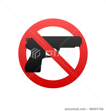 No gun sign. Gun free zone. Vector stock illustration. 96695796