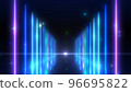 Blue neon and triangular particle background Still image 96695822