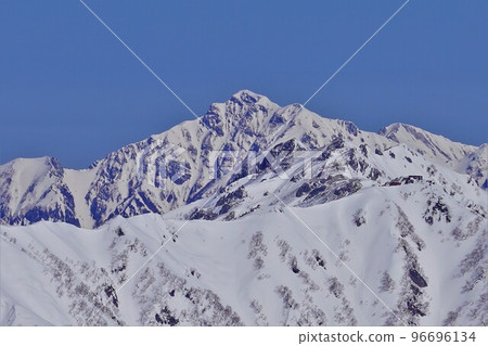 冬季從常念山山頂看到的 Harinoki 山 96696134