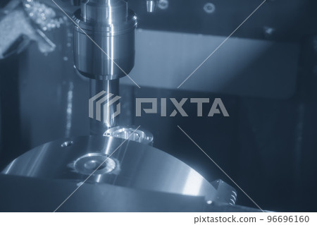 The CNC milling machine rough cutting the injection mold parts by indexable tools. The CNC milling machine rough cutting the injection mold parts by indexable tools. 96696160