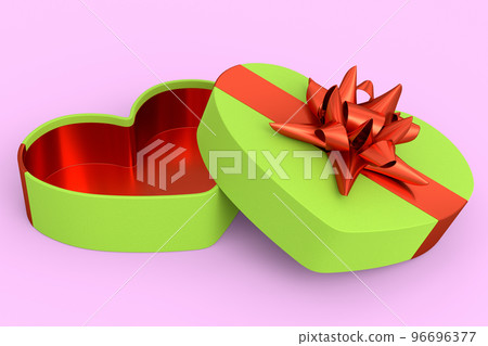 Gift boxes heart shaped with ribbon and bow isolated on pink background. Gift boxes heart shaped with ribbon and bow isolated on pink background. 96696377