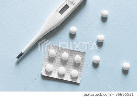 Medicine and thermometer Medicine and thermometer 96696531