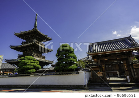 大分縣臼杵市臼杵龍源寺三層寶塔和寺門 96696551