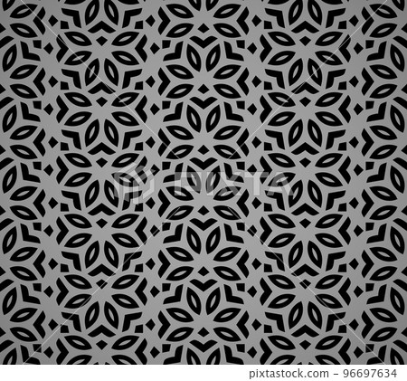 Flower geometric pattern. Seamless background. Black  96697634