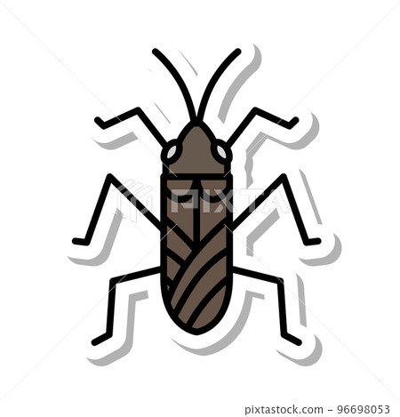 迷你貼紙昆蟲插圖圖標水黽 96698053