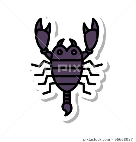 迷你貼紙昆蟲插圖圖標蝎子 96698057