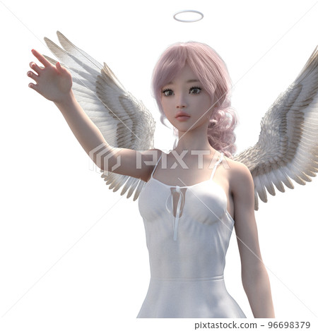 可愛的仙女燙髮 3DCG 插畫素材 可愛的仙女燙髮 3DCG 插畫素材 96698379