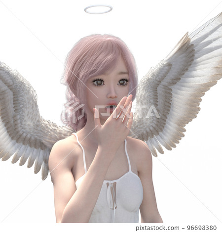 可愛的仙女燙髮 3DCG 插畫素材 可愛的仙女燙髮 3DCG 插畫素材 96698380
