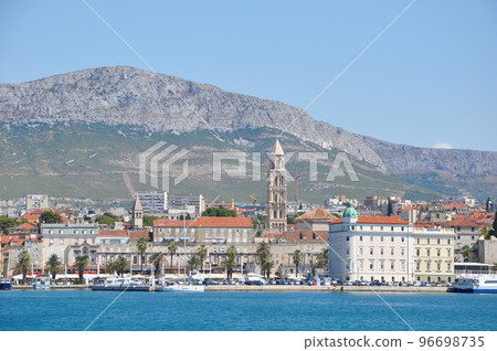 St. Domnius Cathedral seen from the sea side in the old town of Split, a popular tourist attraction in Croatia 96698735