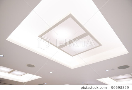 Fluorescent lamp on the white modern ceiling hall 96698839