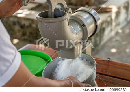Shaved ice machine cup cafe drink old vintage Shaved ice machine cup cafe drink old vintage 96699281