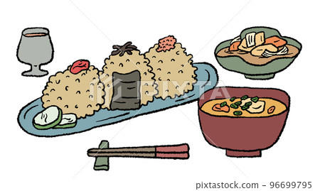 Brown rice rice ball set meal 96699795