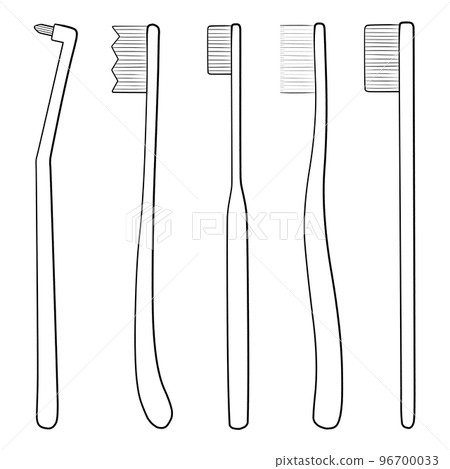 Toothbrush illustration set of 5 types 96700033