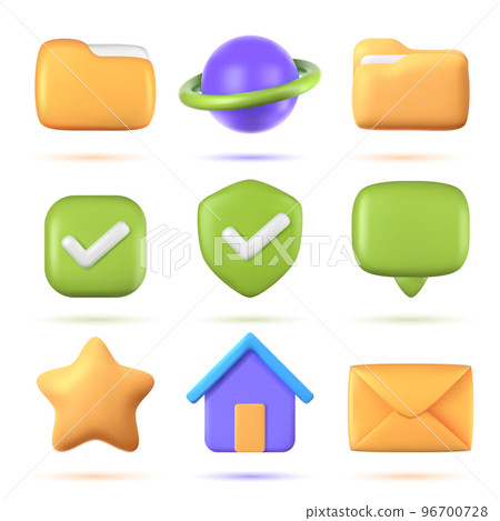 3d vector icon set. 3d vector icon set. 96700728