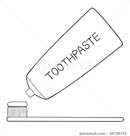 把牙膏塗在牙刷上的插圖 把牙膏塗在牙刷上的插圖 96700745