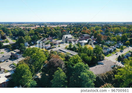 Aerial view of Waterford, Ontario, Canada in the fall Aerial view of Waterford, Ontario, Canada in the fall 96700981