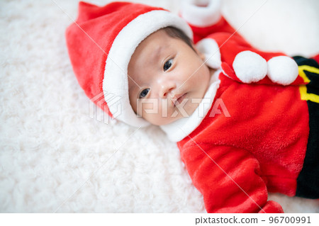 Baby dressed shop as santa