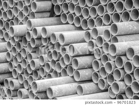 Asbestos pipes for drain in construction site.Background 96701823