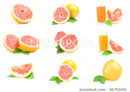 Set of pomelo isolated on a white background cutout 96702042