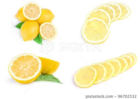 Collage of lemons on a white background. Clipping path Collage of lemons on a white background. Clipping path 96702532