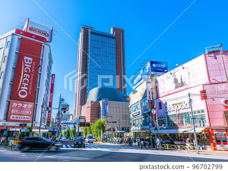 Tokyo cityscape in Japan overlooking the carrot tower in front of Sangenjaya station 96702799