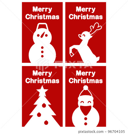 Christmas postcard set on red background Christmas postcard set on red background 96704105