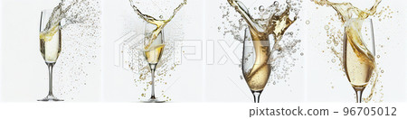 Champagne Explosion With Toast Of Flutes. Champagne Explosion With Toast Of Flutes. 96705012